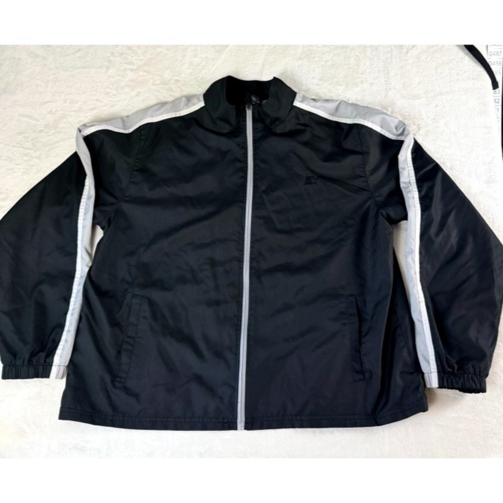 Starter Black Gray Full Zip Windbreaker Jacket Men's XL Lightweight
